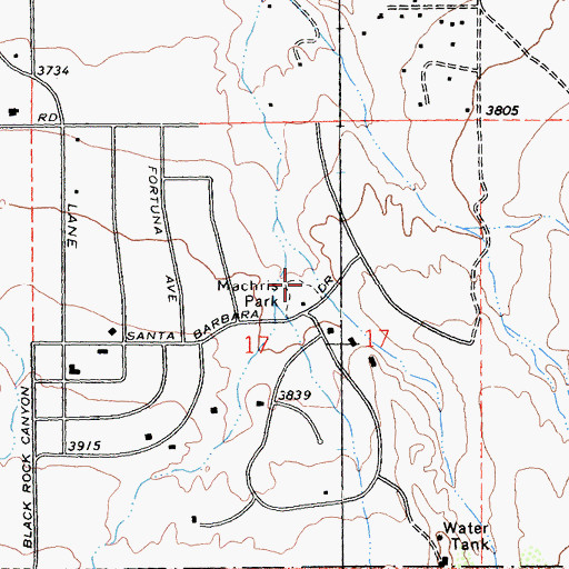 Topographic Map of Machris Park, CA