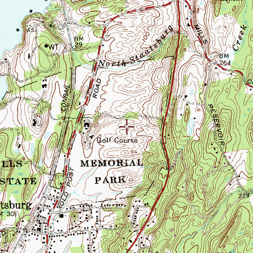 Topographic Map of Dinsmore Golf Club, NY