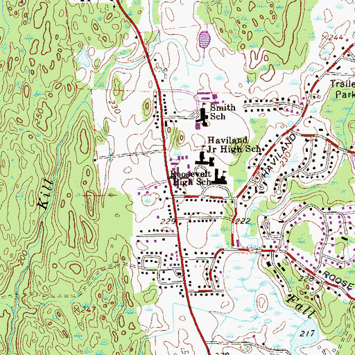 Topographic Map of Haviland Shopping Center, NY