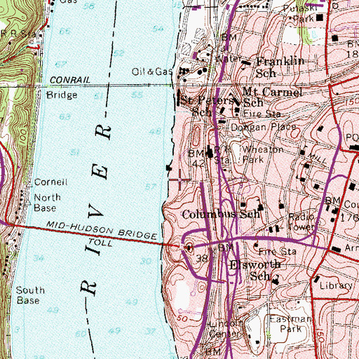 Topographic Map of Victor C Waryas Park, NY