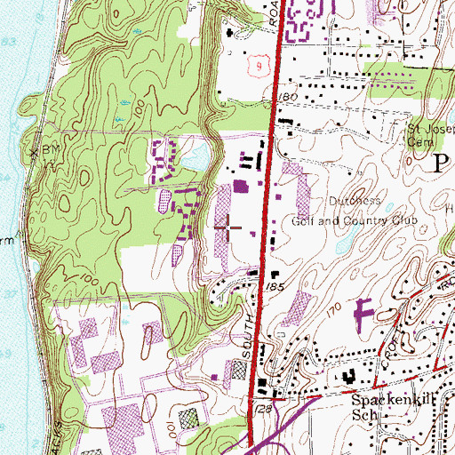 Topographic Map of Hudson Plaza Shopping Center, NY