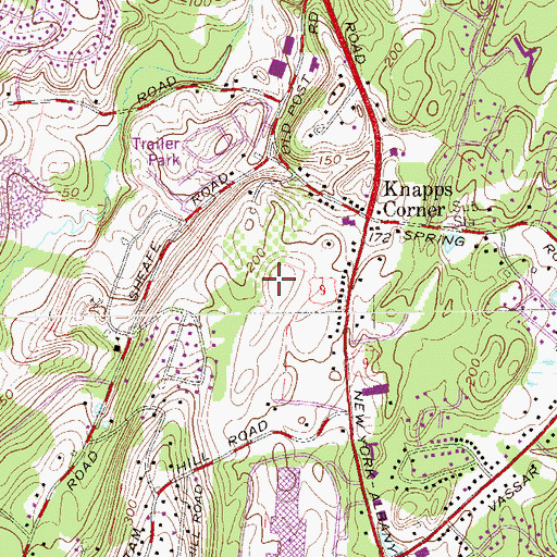 Topographic Map of Poughkeepsie Galleria Shopping Center, NY