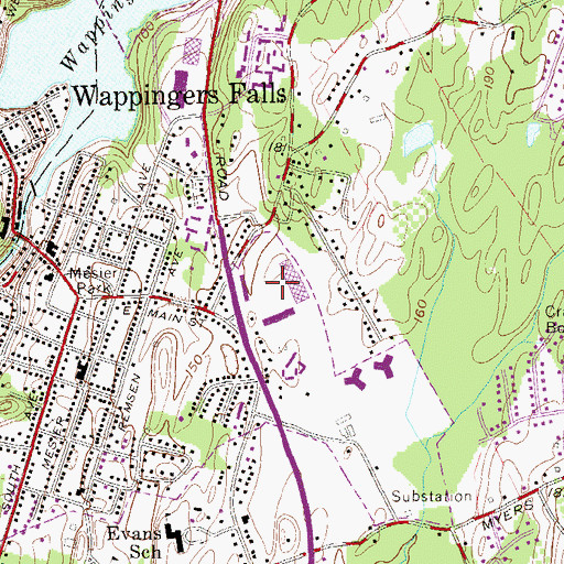Topographic Map of Imperial Plaza Shopping Center, NY