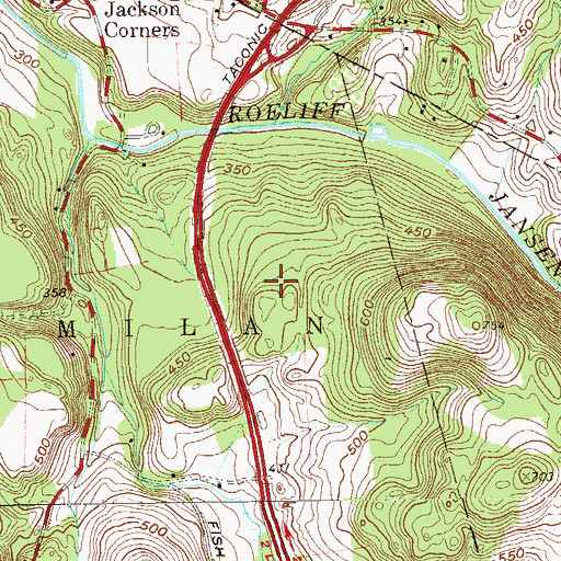 Topographic Map of Roeliff Jansen Kill State Multiple Use Area, NY