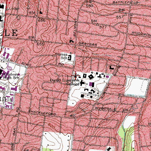 Topographic Map of McFarland Hall of Science, TN