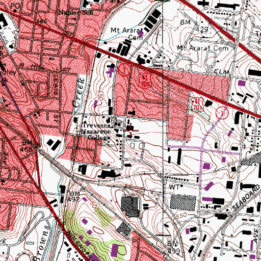 Topographic Map of Moore Physical Education Center, TN