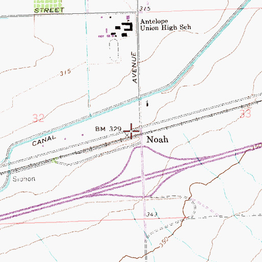 Topographic Map of Noah, AZ