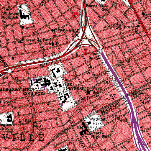 Topographic Map of Richardson House, TN