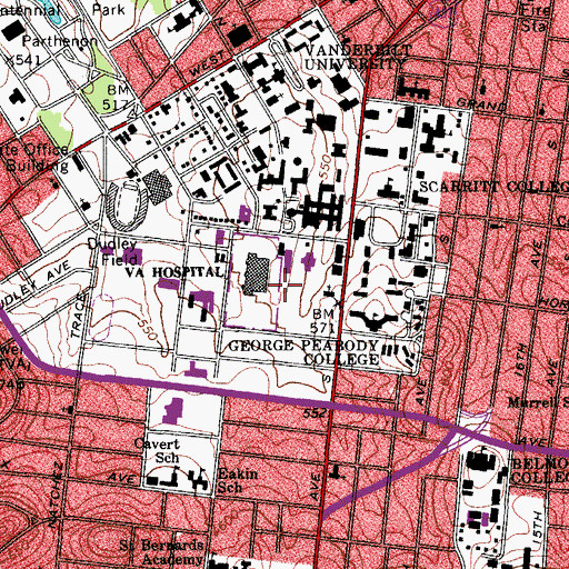Topographic Map of Robinson Research Building, TN