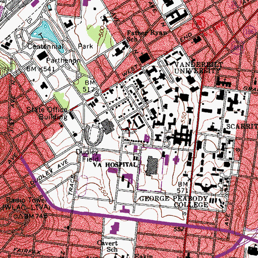 Topographic Map of Student Life Center, TN