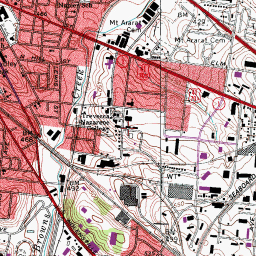 Topographic Map of Tennessee Residence Hall, TN