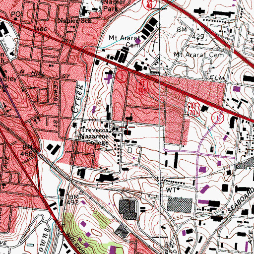 Topographic Map of Tidwell Building, TN