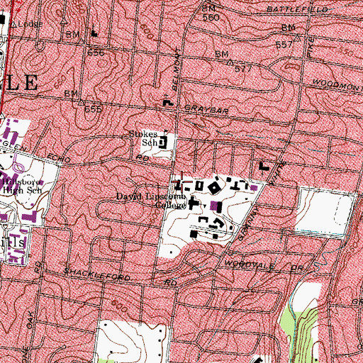Topographic Map of Ward Lecture Hall, TN