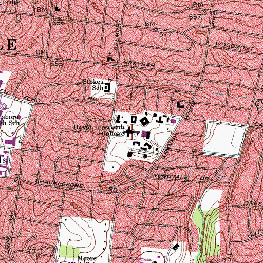 Topographic Map of Willard Collins Alumni Auditorium, TN