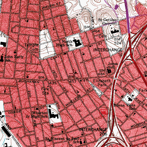 Topographic Map of Abyssinia Missionary Baptist Church, TN