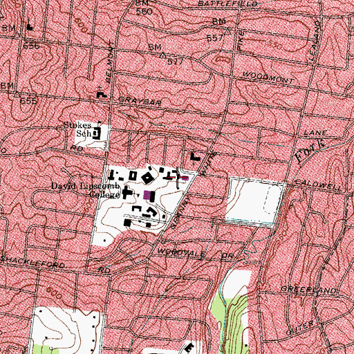 Topographic Map of Acuff Chapel, TN