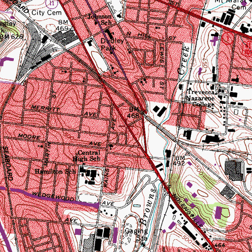 Topographic Map of Al-Farooq Islamic Center, TN