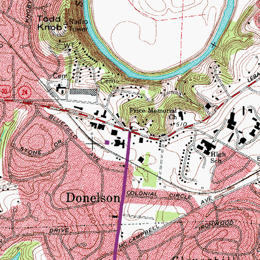 Topographic Map of Andrew Price Memorial United Methodist Church, TN