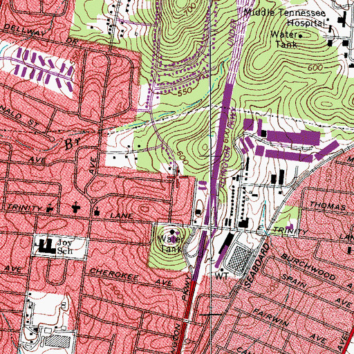 Topographic Map of Antioch Missionary Baptist Church, TN