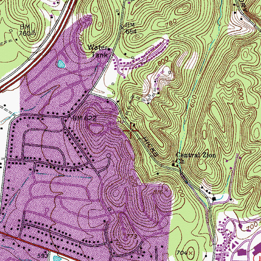 Topographic Map of Apostolic Christian Church, TN