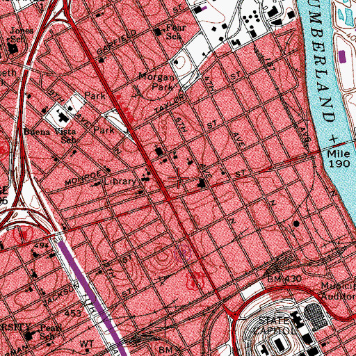Topographic Map of Assumption Church, TN
