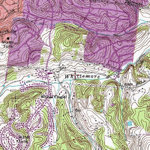 Topographic Map of Bell Road Church of Christ, TN