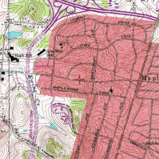 Topographic Map of Bethel Church of the Nazarene, TN