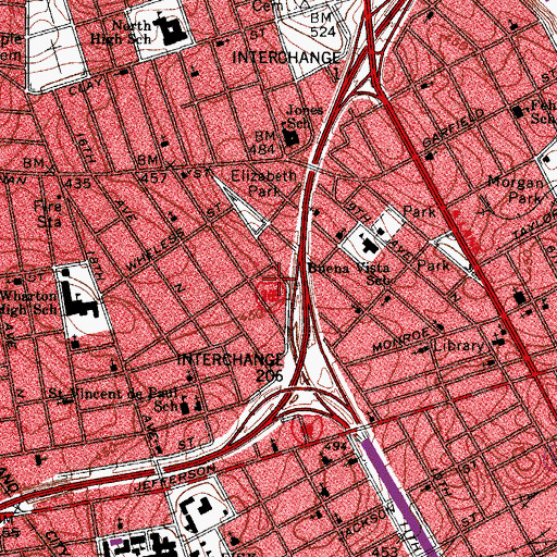 Topographic Map of Bethlehem Temple Church, TN