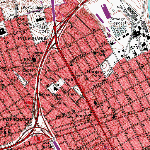 Topographic Map of Boyce Street Church, TN