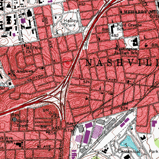 Topographic Map of New Peoples Deliverance Temple, TN