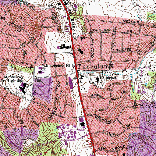 Topographic Map of Nolensville Road Baptist Church, TN
