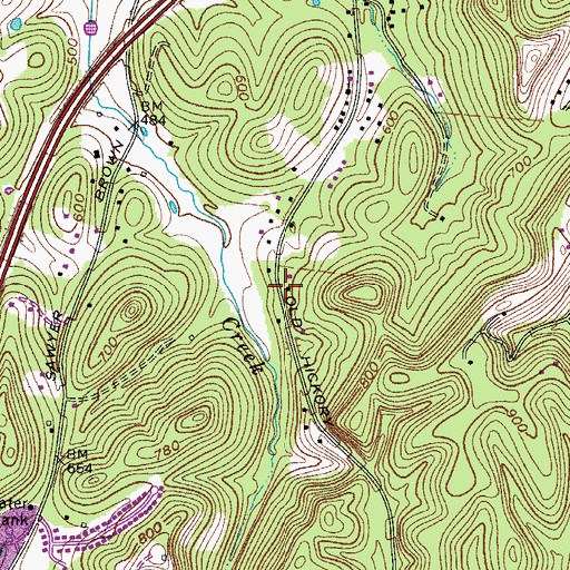 Topographic Map of Old Hickory Boulevard Church of Christ, TN