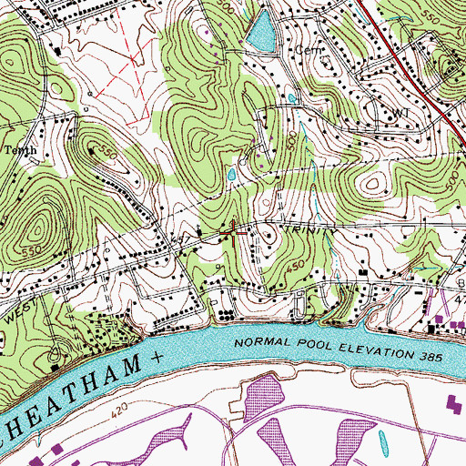 Topographic Map of Prince of Peace Church of God in Christ, TN