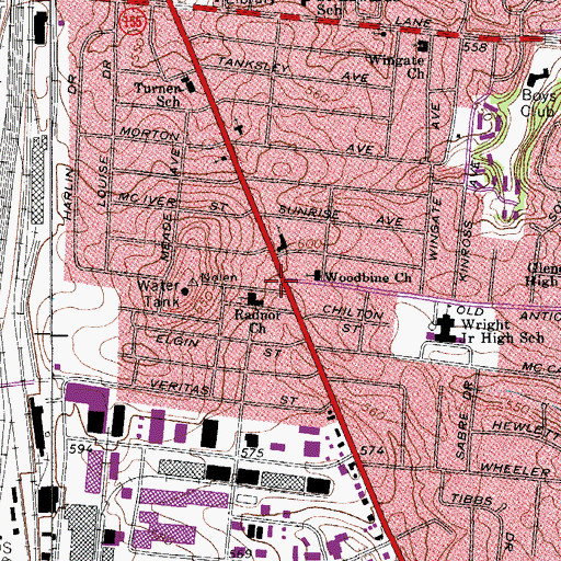 Topographic Map of Redeemed Christian Church of God Agape House, TN