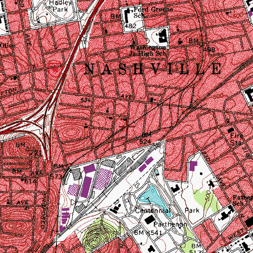 Topographic Map of Religious Society of Friends Meetinghouse, TN