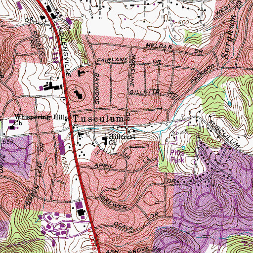 Topographic Map of Saint Basils Orthodox Cathedral, TN