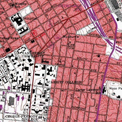 Topographic Map of Saint Johns Eastern Orthodox Church, TN