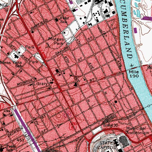Topographic Map of Saint Mark Baptist Church, TN