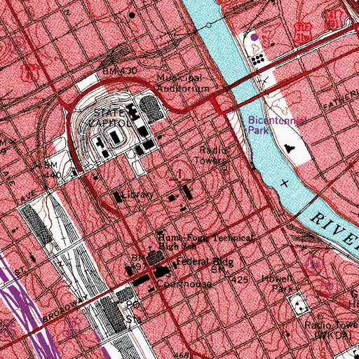 Topographic Map of Saint Marys Church, TN