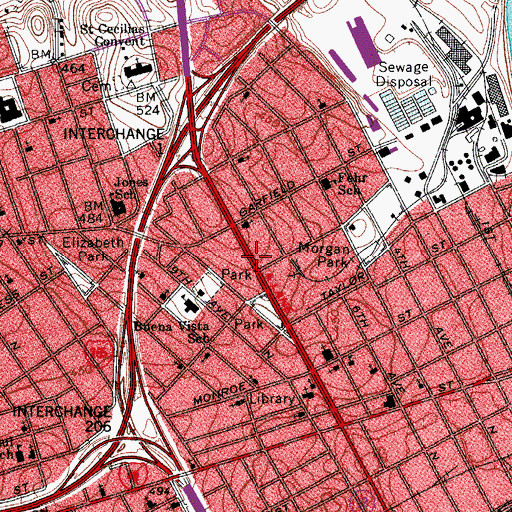 Topographic Map of Saint Pauls Lutheran Church, TN