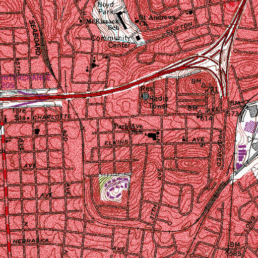Topographic Map of Salvation Army Hispanic Corps Community Center, TN