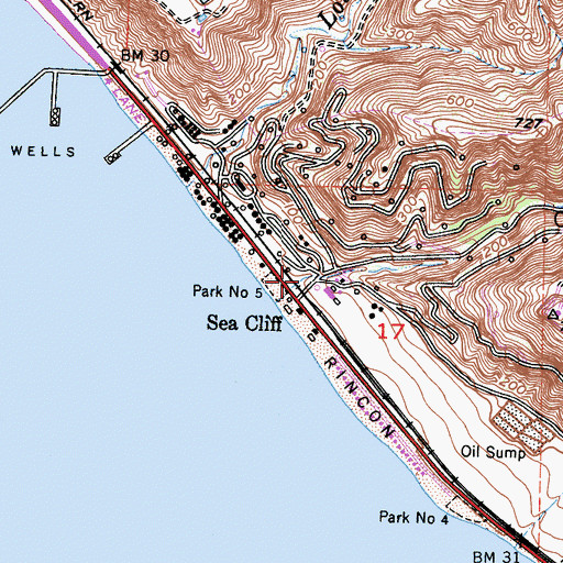 Topographic Map of Madranio Canyon, CA