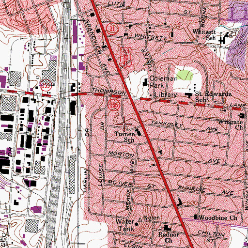 Topographic Map of Servant Group International Church, TN