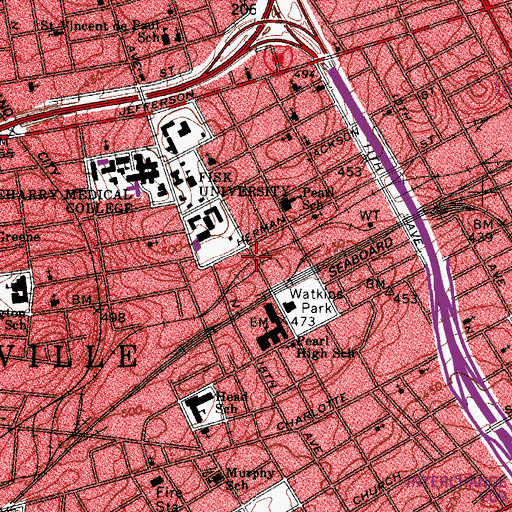 Topographic Map of Stuart Park Baptist Church, TN