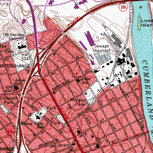 Topographic Map of The Power of Jesus Christ Resurrection Church, TN