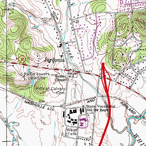 Topographic Map of Christ Communinity Church of Metropolitan Nashvlle, TN