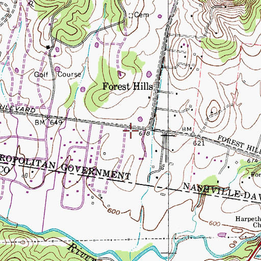 Topographic Map of Christ Presbyterian Church, TN
