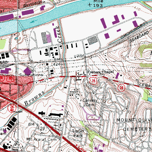 Topographic Map of Christian Pentecostal Witnesses Church, TN