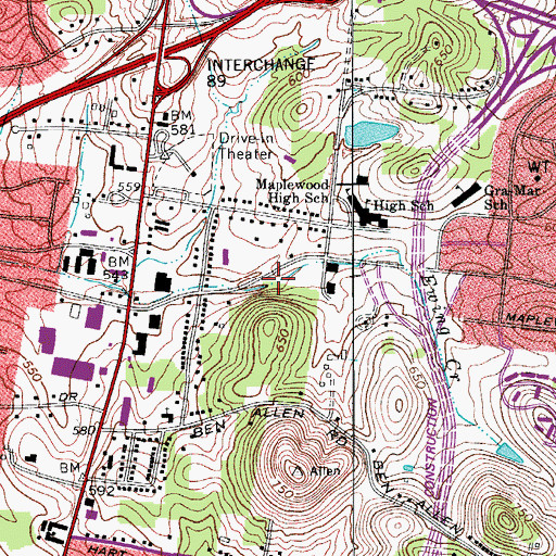 Topographic Map of Church of Christ at Broadmoor, TN