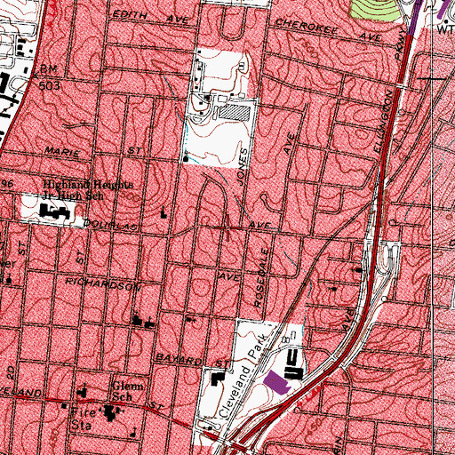 Topographic Map of Community Hall Church, TN